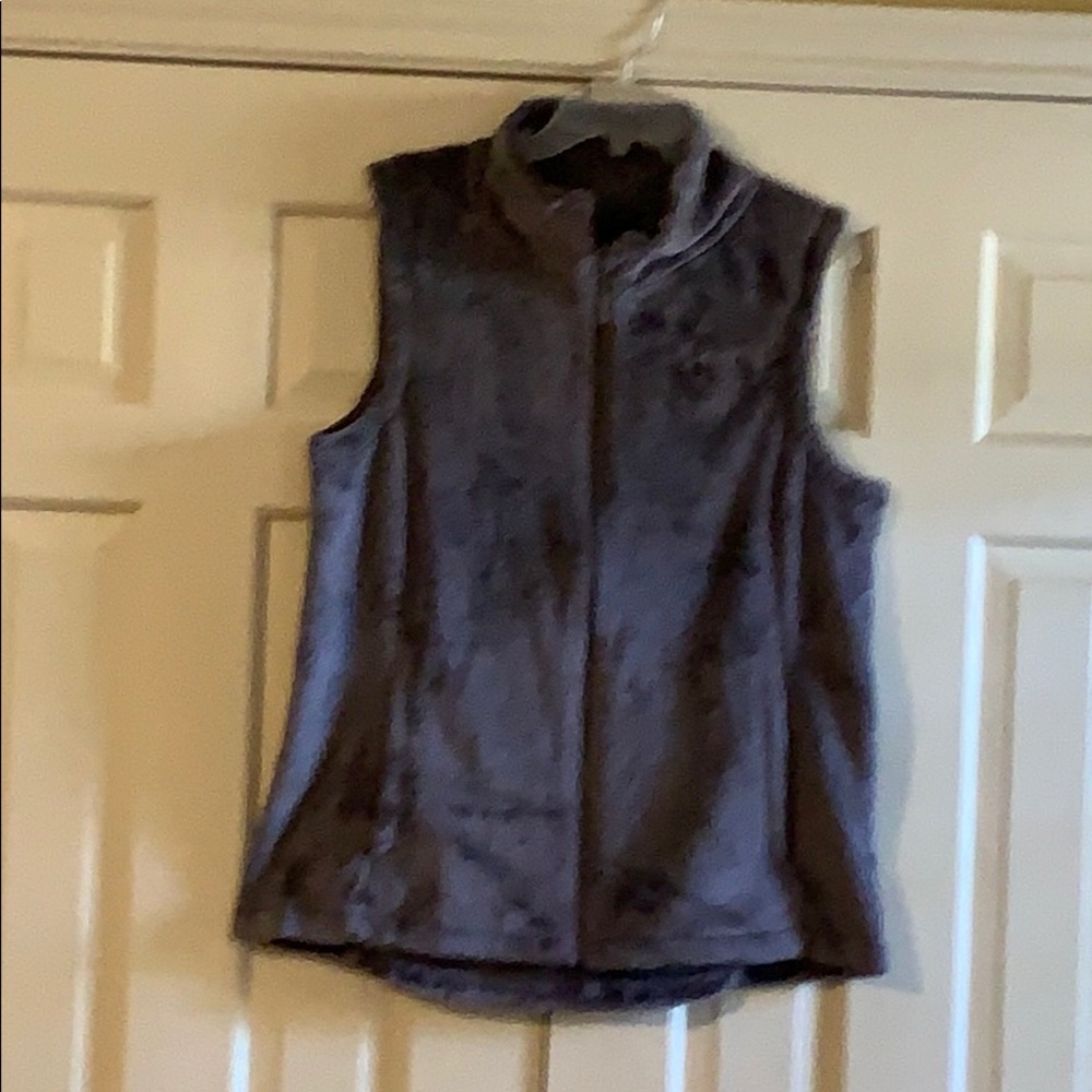 North Face purple fuzzy vest